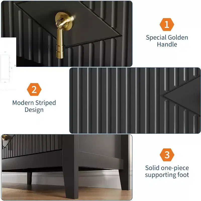 COZONY 42.9 Tall Fluted 5-Drawer Dresser, Modern Wood Chest of Drawers for Bedroom, Storage Organizer Cabinet for Living Room, Hallway