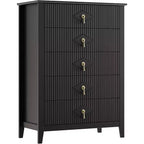 COZONY 42.9 Tall Fluted 5-Drawer Dresser, Modern Wood Chest of Drawers for Bedroom, Storage Organizer Cabinet for Living Room, Hallway