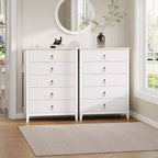 COZONY 42.9 Tall Fluted 5-Drawer Dresser, Modern Wood Chest of Drawers for Bedroom, Storage Organizer Cabinet for Living Room, Hallway