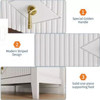 COZONY 42.9 Tall Fluted 5-Drawer Dresser, Modern Wood Chest of Drawers for Bedroom, Storage Organizer Cabinet for Living Room, Hallway