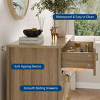 COZONY 42.9 Tall Fluted 5-Drawer Dresser, Modern Wood Chest of Drawers for Bedroom, Storage Organizer Cabinet for Living Room, Hallway
