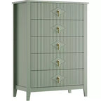 COZONY 42.9 Tall Fluted 5-Drawer Dresser, Modern Wood Chest of Drawers for Bedroom, Storage Organizer Cabinet for Living Room, Hallway