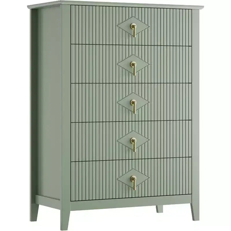 COZONY 42.9 Tall Fluted 5-Drawer Dresser, Modern Wood Chest of Drawers for Bedroom, Storage Organizer Cabinet for Living Room, Hallway