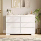 COZONY Modern 6-Drawer Dresser, Contemporary Wood Storage Cabinet, Double Dresser Chest for Bedroom Living Room Entryway