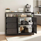 COZONY Farmhouse Sideboard Cabinet with Storage, Buffet Table with Adjustable Shelves, Multi-Functional Kitchen Cabinet for Living Room Dining Room