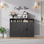 COZONY Farmhouse Sideboard Cabinet with Storage, Buffet Table with Adjustable Shelves, Multi-Functional Kitchen Cabinet for Living Room Dining Room