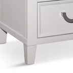 Royal Hampton Nightstand with 2 Drawers, Chrome Metal, White Wood