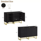 31.5 Sideboard Buffet Cabinet, Wood Entryway Coffee Bar Cabinet with Metal Legs, Credenza Console Table, Floor Cupboard Cabinet for Living Room