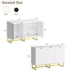 31.5 Sideboard Buffet Cabinet, Wood Entryway Coffee Bar Cabinet with Metal Legs, Credenza Console Table, Floor Cupboard Cabinet for Living Room