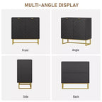 31.5 Sideboard Buffet Cabinet, Wood Entryway Coffee Bar Cabinet with Metal Legs, Credenza Console Table, Floor Cupboard Cabinet for Living Room