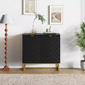31.5 Sideboard Buffet Cabinet, Wood Entryway Coffee Bar Cabinet with Metal Legs, Credenza Console Table, Floor Cupboard Cabinet for Living Room