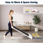 Tapis Roulant Redliro Walking Pad con Inclinazione, Tapis Roulant Portatile Sotto la Scrivania per Ufficio Domestico, Walking Pad Compatto con Display LED Intelligente, Nero