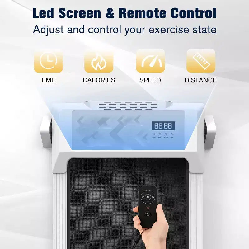 Tapis Roulant Redliro Walking Pad con Inclinazione, Tapis Roulant Portatile Sotto la Scrivania per Ufficio Domestico, Walking Pad Compatto con Display LED Intelligente, Nero