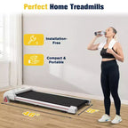 Tapis Roulant Redliro Walking Pad con Inclinazione, Tapis Roulant Portatile Sotto la Scrivania per Ufficio Domestico, Walking Pad Compatto con Display LED Intelligente, Nero