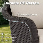 Poltrone da esterno a 2 posti in rattan UPTIOT con cuscini