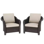 UPTIOT 2-person Outdoor Rattan Armchairs With Cushions