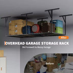 Scaffali portaoggetti da soffitto per garage, portata 600 libbre, in metallo resistente