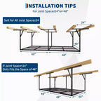 Scaffali portaoggetti da soffitto per garage, portata 600 libbre, in metallo resistente