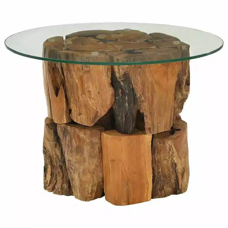 Tavolino Marrone in legno di teak massiccio Driftwood Tavolino da salotto medio