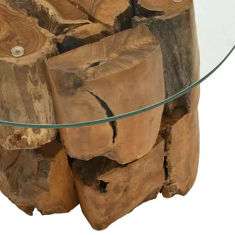 Tavolino Marrone in legno di teak massiccio Driftwood Tavolino da salotto medio