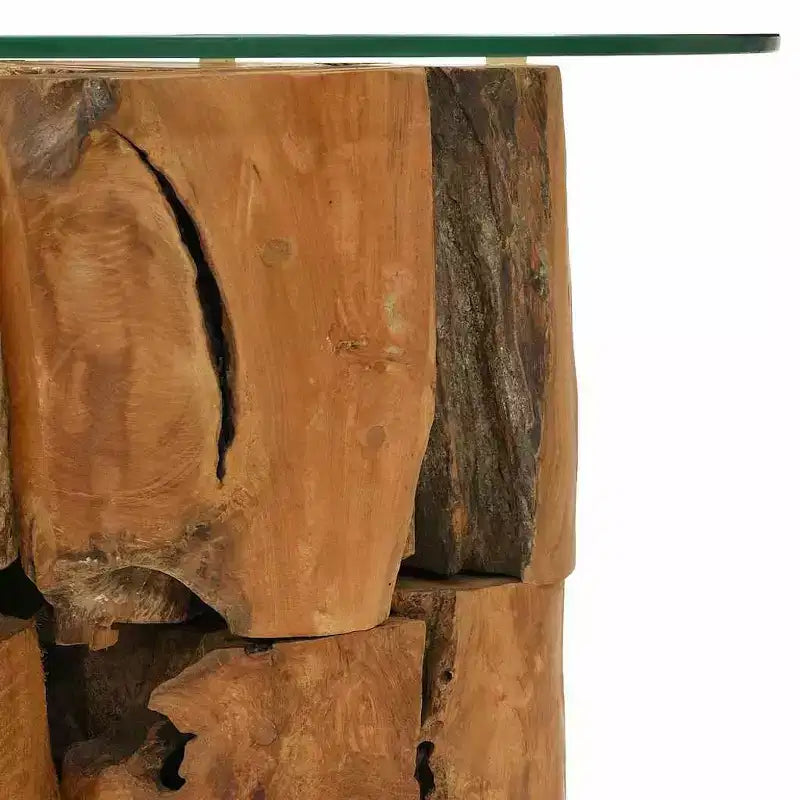 Tavolino Marrone in legno di teak massiccio Driftwood Tavolino da salotto medio
