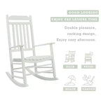Set di due sedie a dondolo Kozyard High-Back Slat in legno massello per portico, interni o esterni