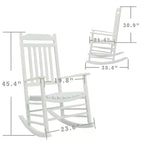 Set di due sedie a dondolo Kozyard High-Back Slat in legno massello per portico, interni o esterni