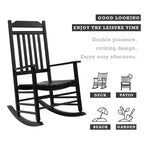 Set di due sedie a dondolo Kozyard High-Back Slat in legno massello per portico, interni o esterni