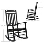 Set di due sedie a dondolo Kozyard High-Back Slat in legno massello per portico, interni o esterni