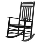 Kozyard High-Back Slat Rocking Chair Set  Solid Wood Rockers for Porch, Indoor, or Outdoor Use