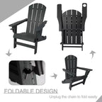 Kozyard Folding Adirondack Chair  Weather-Resistant HDPE Plastic Resin Patio Chair with Painted Finish, Perfect for Deck,or Backyard