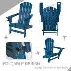 Kozyard Folding Adirondack Chair  Weather-Resistant HDPE Plastic Resin Patio Chair with Painted Finish, Perfect for Deck,or Backyard