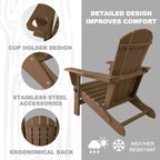 Kozyard Folding Adirondack Chair  Weather-Resistant HDPE Plastic Resin Patio Chair with Painted Finish, Perfect for Deck,or Backyard
