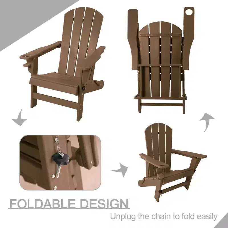 Kozyard Folding Adirondack Chair  Weather-Resistant HDPE Plastic Resin Patio Chair with Painted Finish, Perfect for Deck,or Backyard