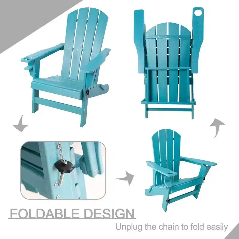 Kozyard Folding Adirondack Chair  Weather-Resistant HDPE Plastic Resin Patio Chair with Painted Finish, Perfect for Deck,or Backyard