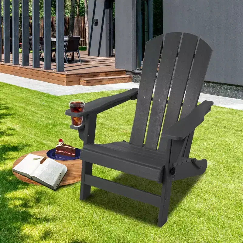 Kozyard Folding Adirondack Chair  Weather-Resistant HDPE Plastic Resin Patio Chair with Painted Finish, Perfect for Deck,or Backyard
