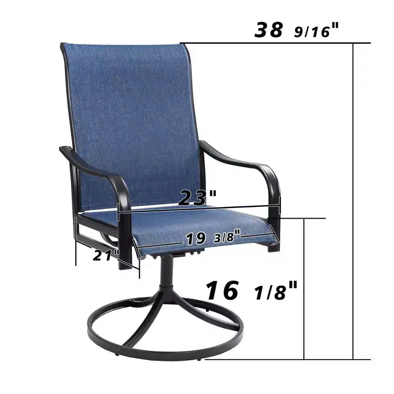 Kozyard 2-Pack Patio Swivel Rocker Dining Chairs  Durable Metal Frame with Comfortable Textilene Fabric, Perfect for Backyard, Deck, or Lawn