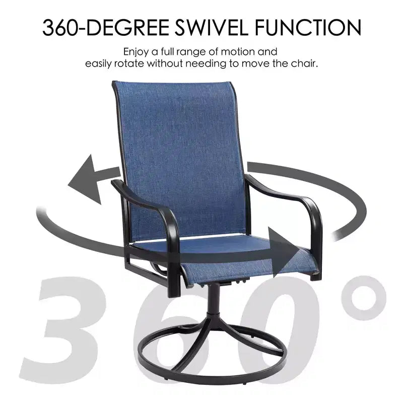 Kozyard 2-Pack Patio Swivel Rocker Dining Chairs  Durable Metal Frame with Comfortable Textilene Fabric, Perfect for Backyard, Deck, or Lawn