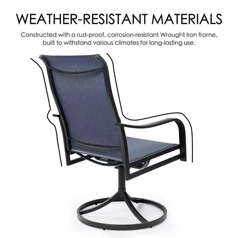 Kozyard 2-Pack Patio Swivel Rocker Dining Chairs  Durable Metal Frame with Comfortable Textilene Fabric, Perfect for Backyard, Deck, or Lawn