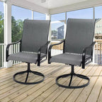 Kozyard 2-Pack Patio Swivel Rocker Dining Chairs  Durable Metal Frame with Comfortable Textilene Fabric, Perfect for Backyard, Deck, or Lawn