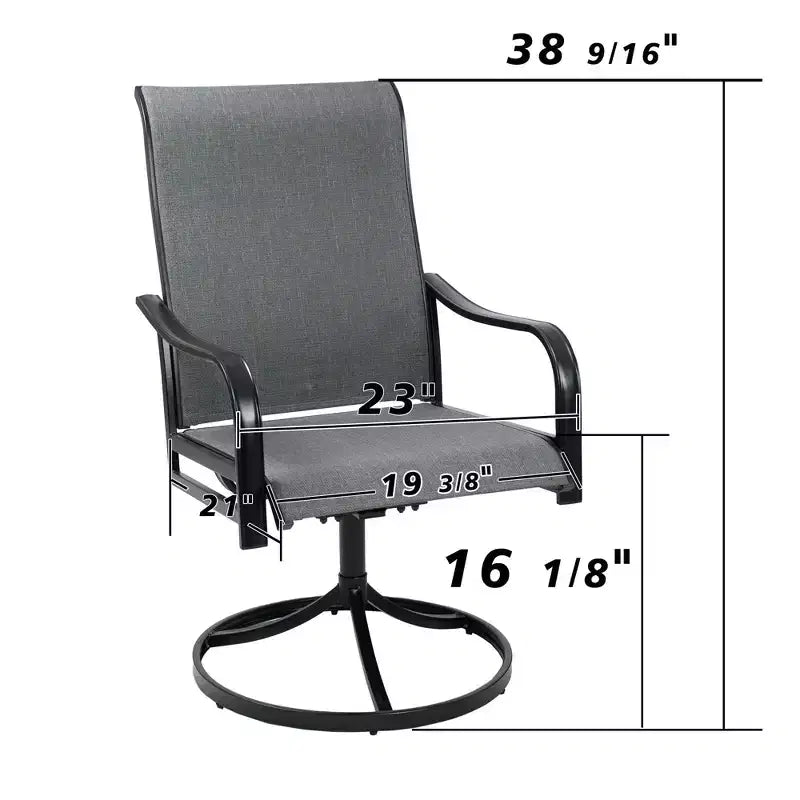 Kozyard 2-Pack Patio Swivel Rocker Dining Chairs  Durable Metal Frame with Comfortable Textilene Fabric, Perfect for Backyard, Deck, or Lawn