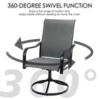 Kozyard 2-Pack Patio Swivel Rocker Dining Chairs  Durable Metal Frame with Comfortable Textilene Fabric, Perfect for Backyard, Deck, or Lawn