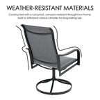 Kozyard 2-Pack Patio Swivel Rocker Dining Chairs  Durable Metal Frame with Comfortable Textilene Fabric, Perfect for Backyard, Deck, or Lawn