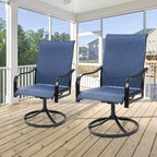 Kozyard 2-Pack Patio Swivel Rocker Dining Chairs  Durable Metal Frame with Comfortable Textilene Fabric, Perfect for Backyard, Deck, or Lawn
