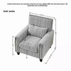 Okak Mid-Century Style Striped Fabric Lounge Armchair with Nailhead Trim,Reading Leisure Accent Chair for Living Rooms,Relaxation Areas