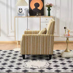 Okak Mid-Century Style Striped Fabric Lounge Armchair with Nailhead Trim,Reading Leisure Accent Chair for Living Rooms,Relaxation Areas