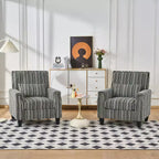 Okak Mid-Century Style Striped Fabric Lounge Armchair with Nailhead Trim,Reading Leisure Accent Chair for Living Rooms,Relaxation Areas