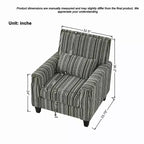 Okak Mid-Century Style Striped Fabric Lounge Armchair with Nailhead Trim,Reading Leisure Accent Chair for Living Rooms,Relaxation Areas
