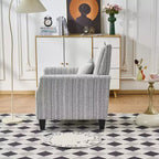 Okak Mid-Century Style Striped Fabric Lounge Armchair with Nailhead Trim,Reading Leisure Accent Chair for Living Rooms,Relaxation Areas