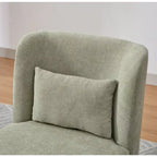 Poltrona girevole Okak Mid-Century in ciniglia con cuscino, poltrona accent senza braccioli per soggiorni, aree relax